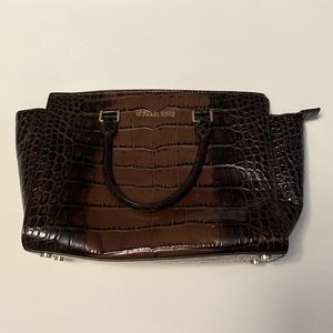 Michael Kors distressed leather brown purse